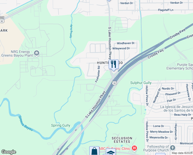 map of restaurants, bars, coffee shops, grocery stores, and more near 13346 Sterlingcrest Road in Houston