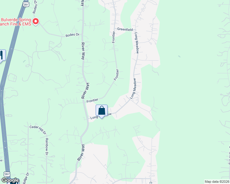 map of restaurants, bars, coffee shops, grocery stores, and more near 2367 Frontier in Spring Branch