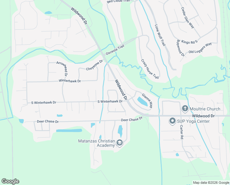 map of restaurants, bars, coffee shops, grocery stores, and more near 3885 Osprey Circle in St. Augustine