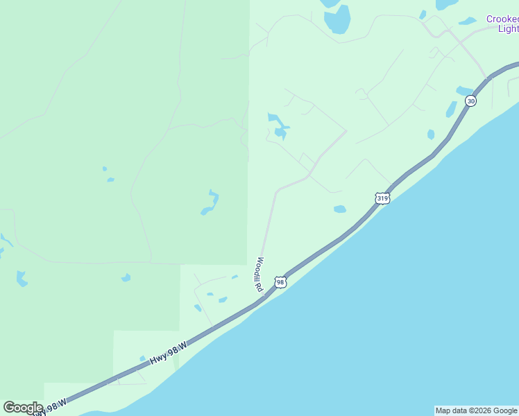 map of restaurants, bars, coffee shops, grocery stores, and more near 170 Woodill Road in Carrabelle