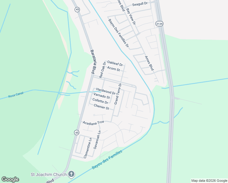 map of restaurants, bars, coffee shops, grocery stores, and more near 2721 Midden Drive in Marrero