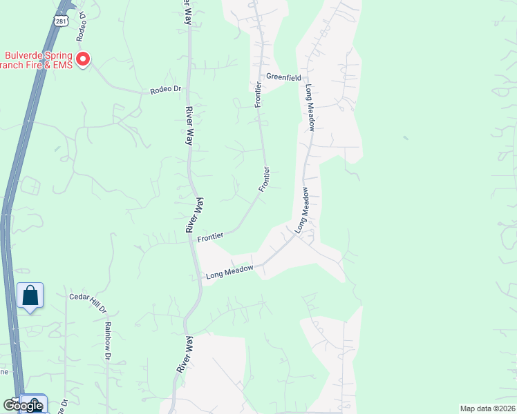 map of restaurants, bars, coffee shops, grocery stores, and more near 2291 Frontier in Spring Branch