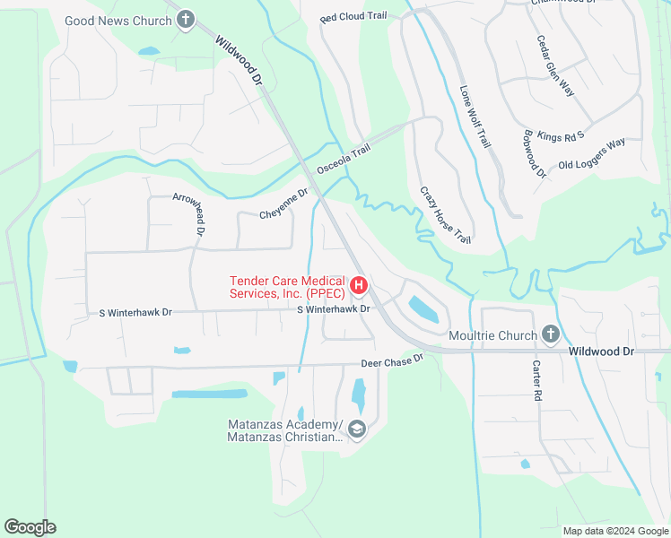 map of restaurants, bars, coffee shops, grocery stores, and more near 905 Delcie Drive in St. Augustine