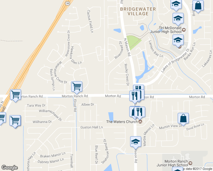 map of restaurants, bars, coffee shops, grocery stores, and more near 22142 Pearl Lake Drive in Katy