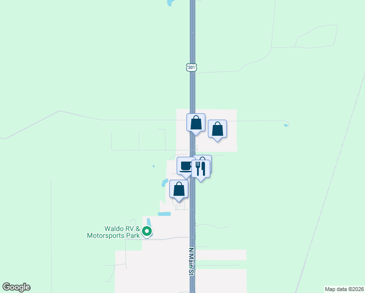 map of restaurants, bars, coffee shops, grocery stores, and more near 14329 Northeast 177th Place in Waldo