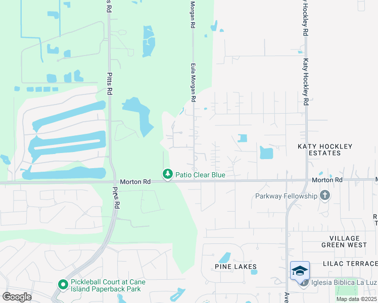 map of restaurants, bars, coffee shops, grocery stores, and more near 3115 Eula Morgan Road in Katy