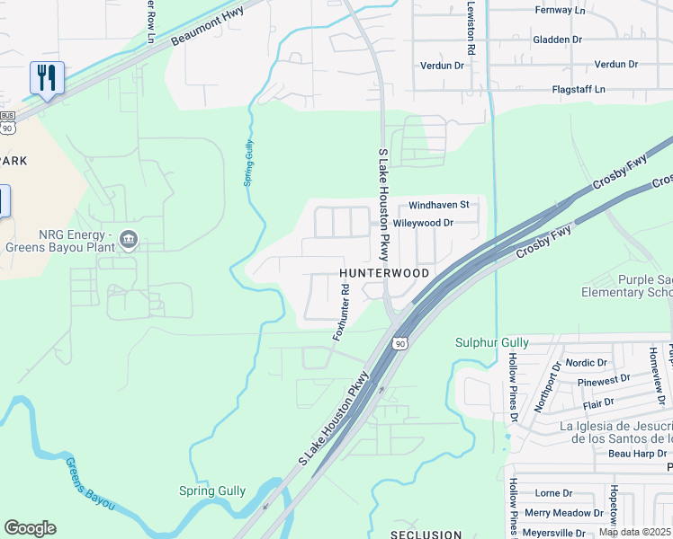 map of restaurants, bars, coffee shops, grocery stores, and more near 13326 Crim Road in Houston