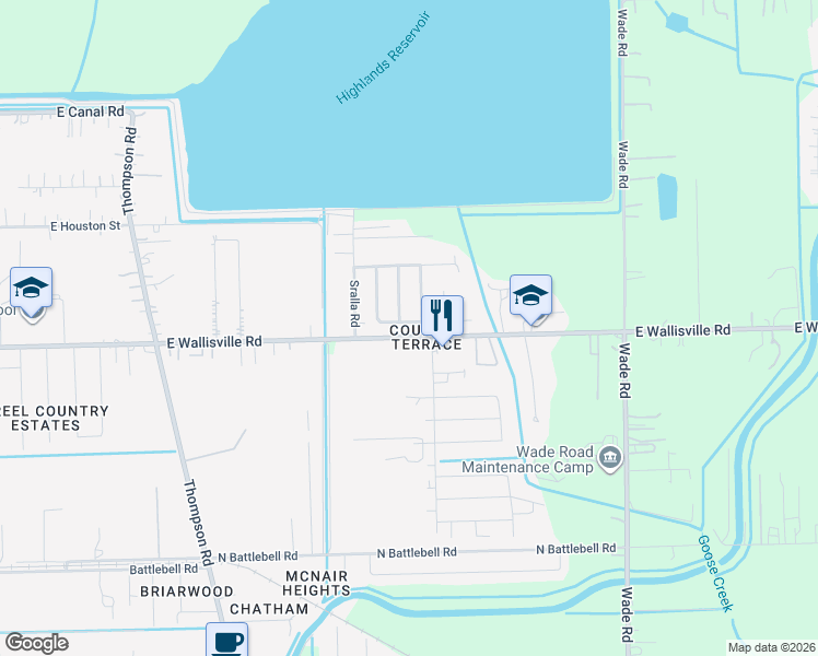 map of restaurants, bars, coffee shops, grocery stores, and more near 2314 Heather Street in Highlands