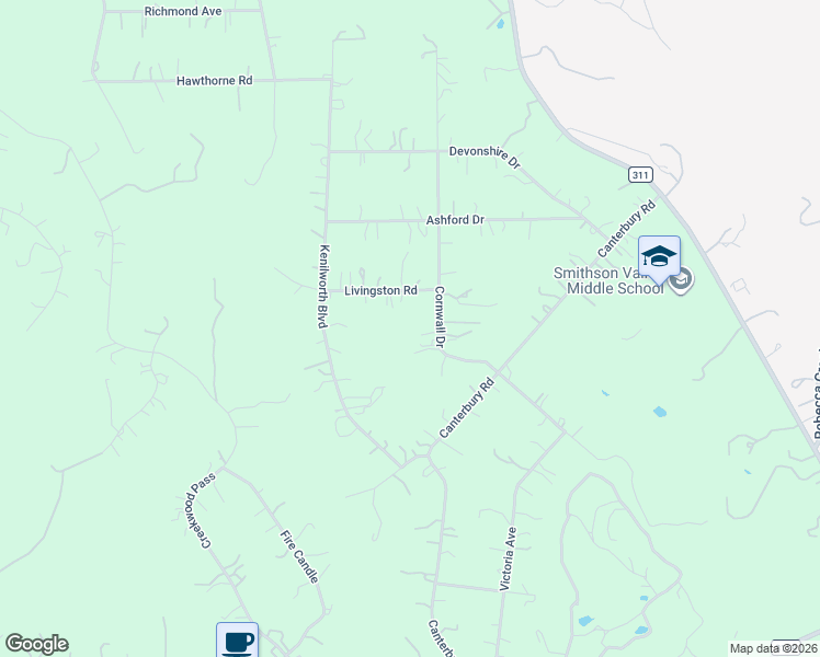 map of restaurants, bars, coffee shops, grocery stores, and more near 6015 Cornwall Drive in Spring Branch