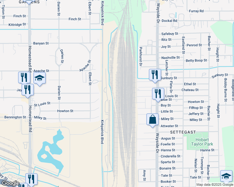 map of restaurants, bars, coffee shops, grocery stores, and more near in Houston