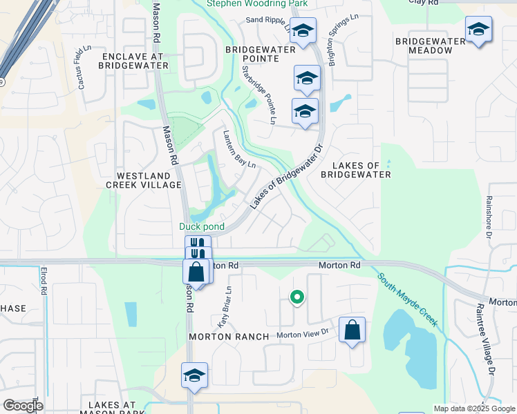 map of restaurants, bars, coffee shops, grocery stores, and more near 21526 Dalton Spring Lane in Katy