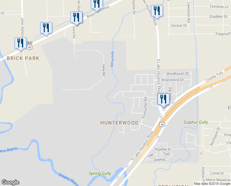 map of restaurants, bars, coffee shops, grocery stores, and more near 13223 Crim Road in Houston
