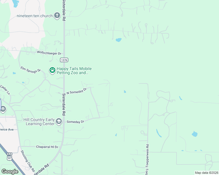 map of restaurants, bars, coffee shops, grocery stores, and more near 311 Someday Drive in Boerne