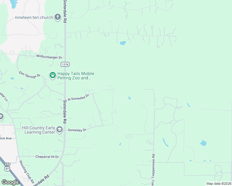 map of restaurants, bars, coffee shops, grocery stores, and more near 311 Someday Drive in Boerne