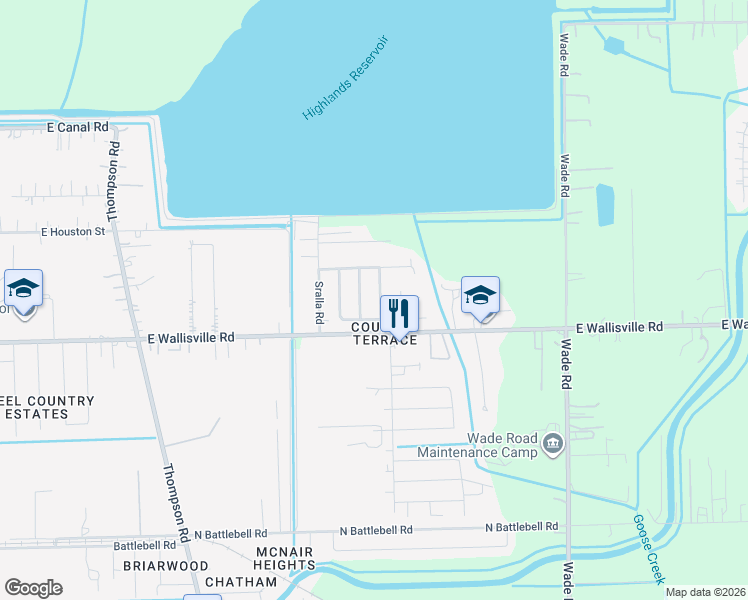 map of restaurants, bars, coffee shops, grocery stores, and more near 8611 Honeysuckle in Highlands