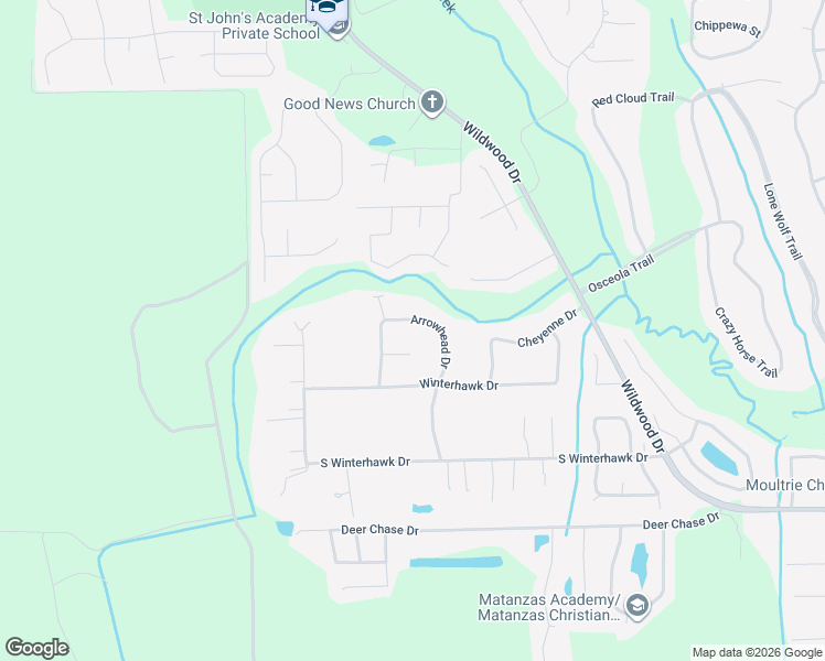 map of restaurants, bars, coffee shops, grocery stores, and more near 3745 Arrowhead Drive in St. Augustine
