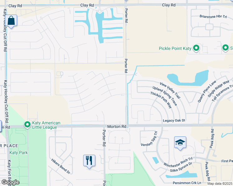 map of restaurants, bars, coffee shops, grocery stores, and more near 24106 Treviso Gardens Drive in Katy