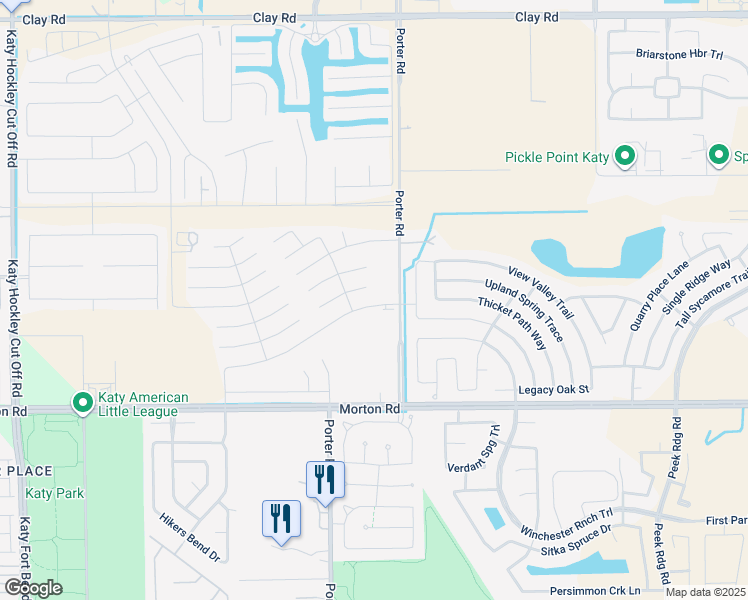 map of restaurants, bars, coffee shops, grocery stores, and more near 24106 Treviso Gardens Drive in Katy