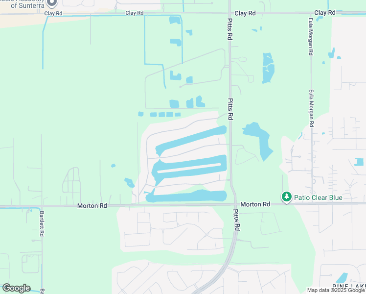 map of restaurants, bars, coffee shops, grocery stores, and more near 3502 Lakes of Katy Lane in Katy