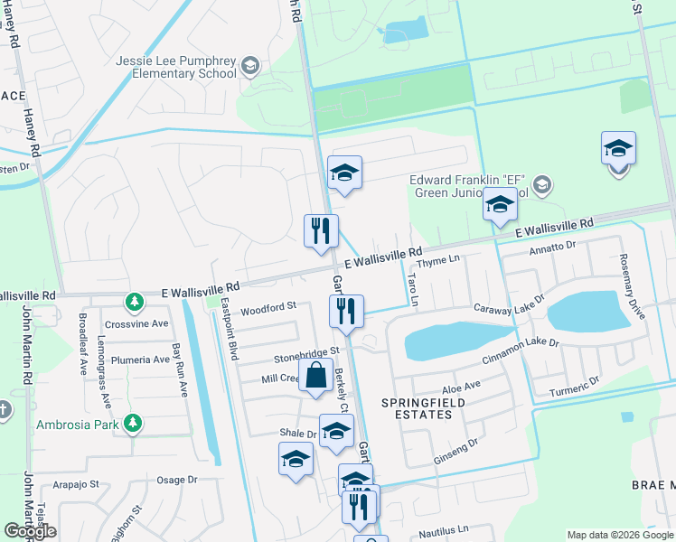 map of restaurants, bars, coffee shops, grocery stores, and more near in Harris County