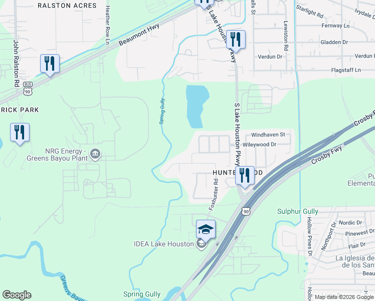 map of restaurants, bars, coffee shops, grocery stores, and more near 13303 Pine Tree Forest Trail in Houston