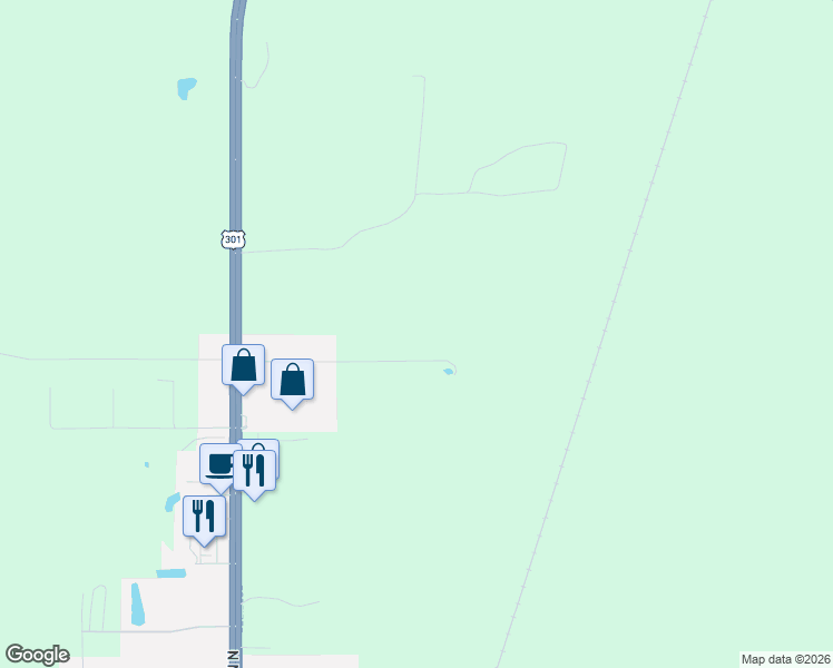 map of restaurants, bars, coffee shops, grocery stores, and more near 18103 U.S. 301 in Waldo