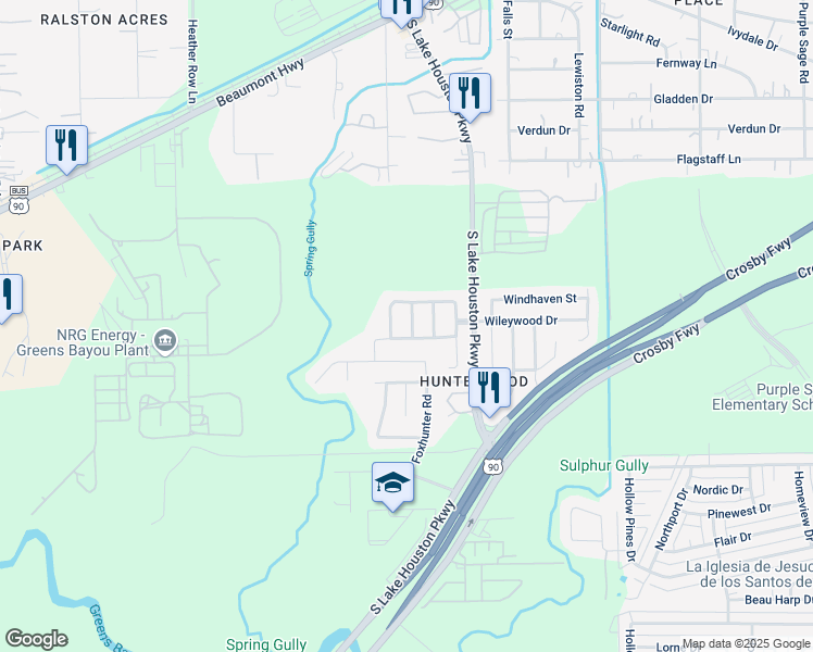 map of restaurants, bars, coffee shops, grocery stores, and more near 6511 Pine Tree Springs in Houston