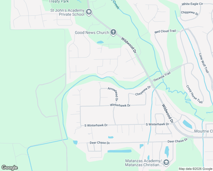 map of restaurants, bars, coffee shops, grocery stores, and more near 3745 Arrowhead Drive in St. Augustine