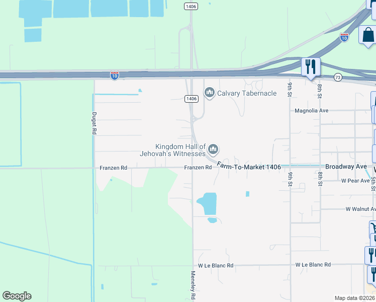 map of restaurants, bars, coffee shops, grocery stores, and more near 144 Meneley Road in Winnie