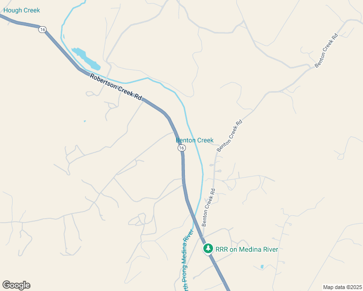 map of restaurants, bars, coffee shops, grocery stores, and more near Robertson Creek Road in Medina