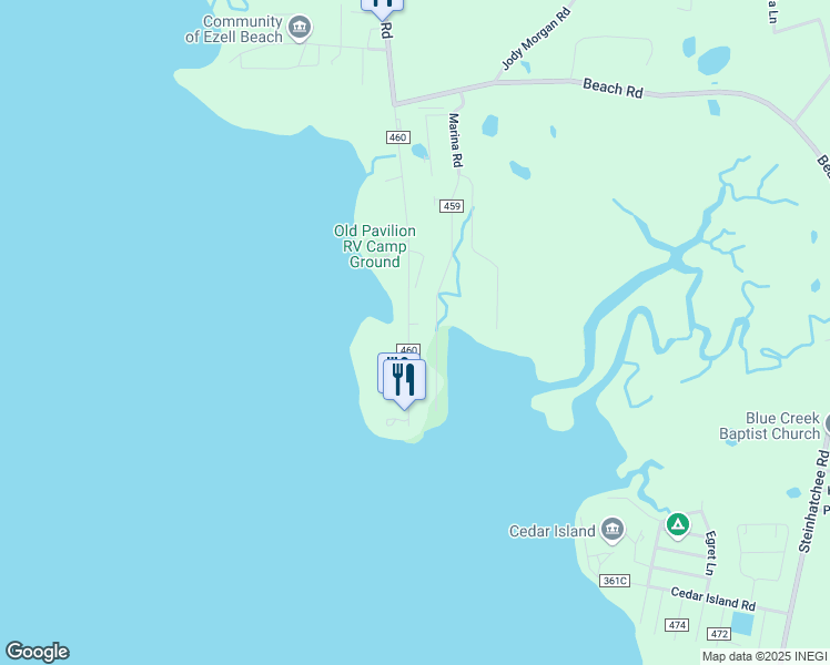 map of restaurants, bars, coffee shops, grocery stores, and more near 21096 Keaton Beach Drive in Perry
