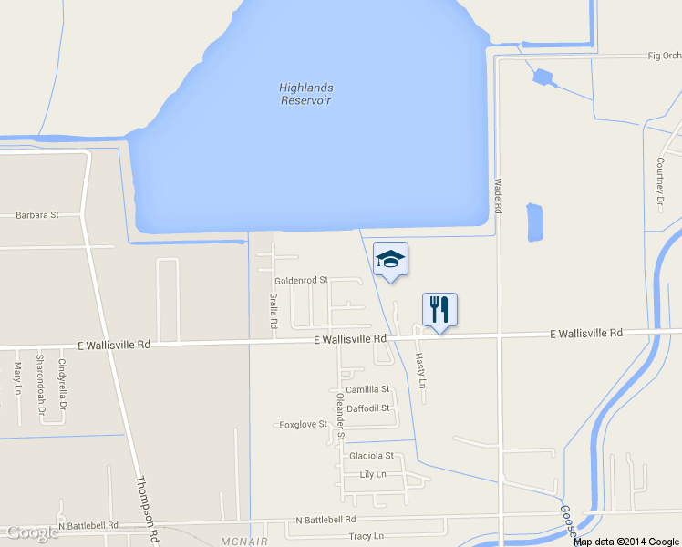 map of restaurants, bars, coffee shops, grocery stores, and more near 8611 Honeysuckle in Highlands