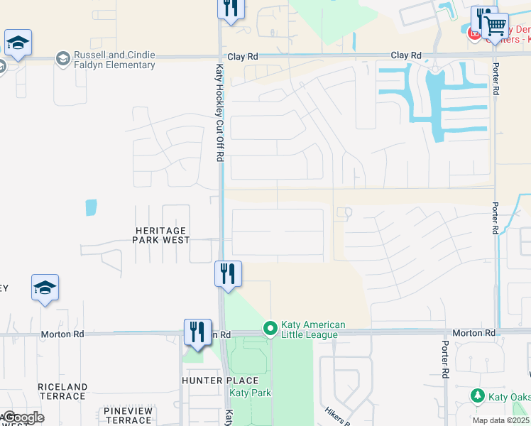 map of restaurants, bars, coffee shops, grocery stores, and more near 24819 Signorelli Way in Katy
