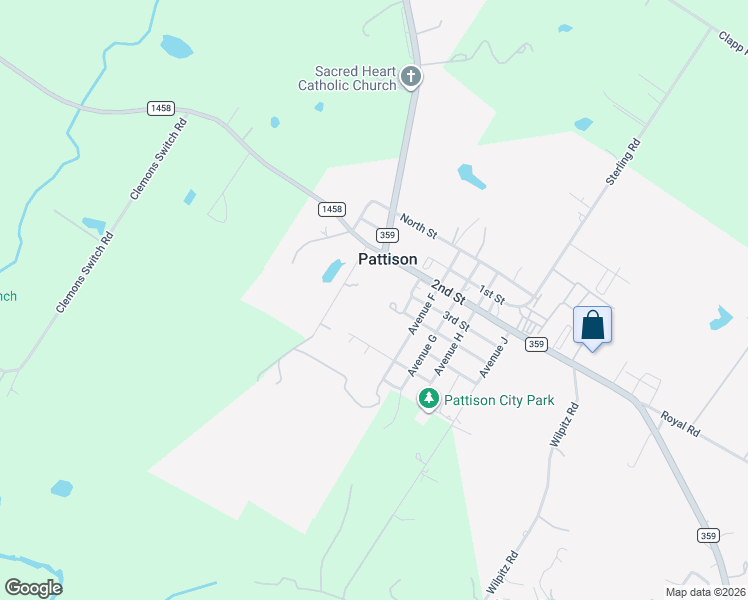 map of restaurants, bars, coffee shops, grocery stores, and more near 3615 Avenue A in Pattison