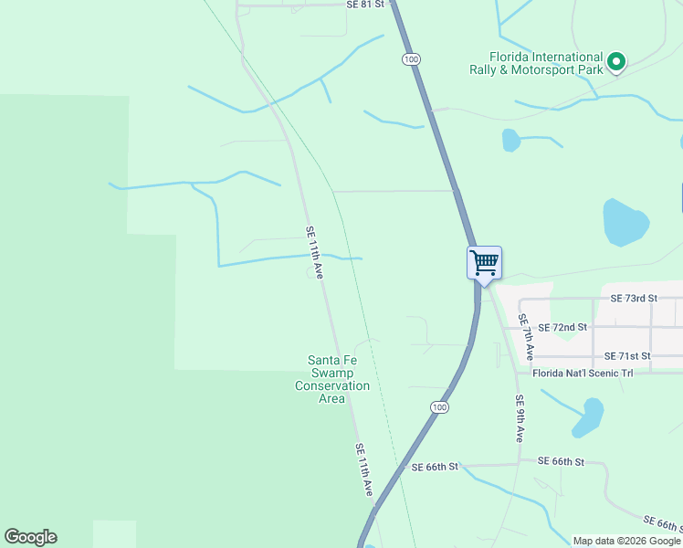 map of restaurants, bars, coffee shops, grocery stores, and more near 7361 Southeast 11th Avenue in Starke