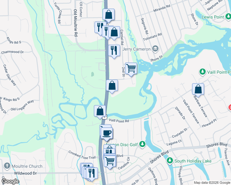 map of restaurants, bars, coffee shops, grocery stores, and more near 3755 Bluff Lane in St. Augustine