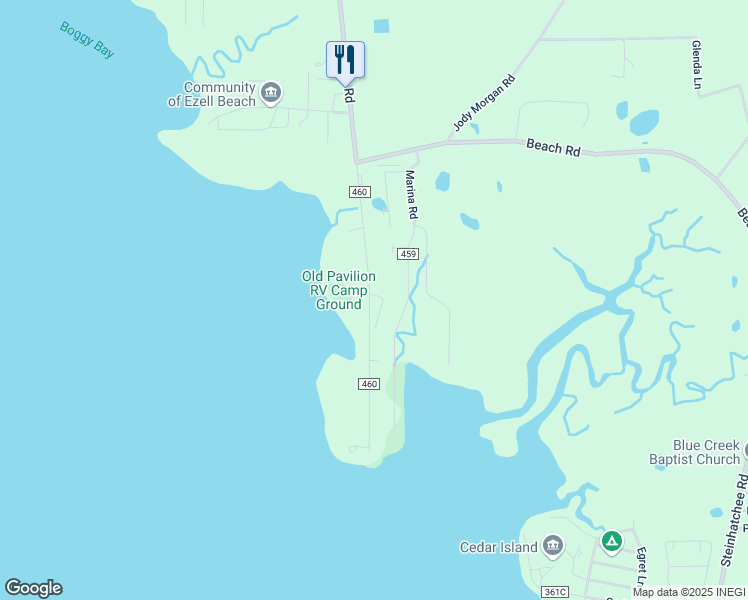 map of restaurants, bars, coffee shops, grocery stores, and more near 20860 Keaton Beach Drive in Perry