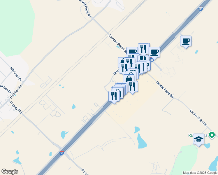 map of restaurants, bars, coffee shops, grocery stores, and more near 625 Commercial Loop in San Marcos