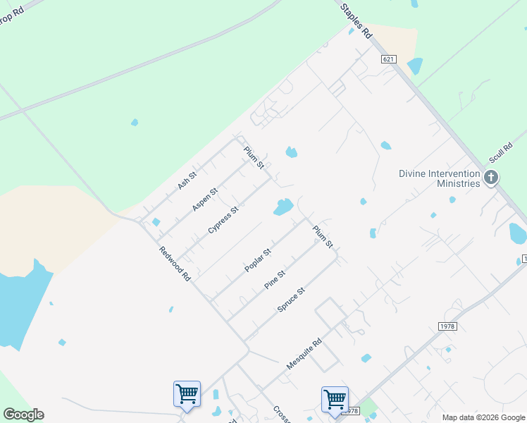 map of restaurants, bars, coffee shops, grocery stores, and more near 1715 Cypress Street in San Marcos