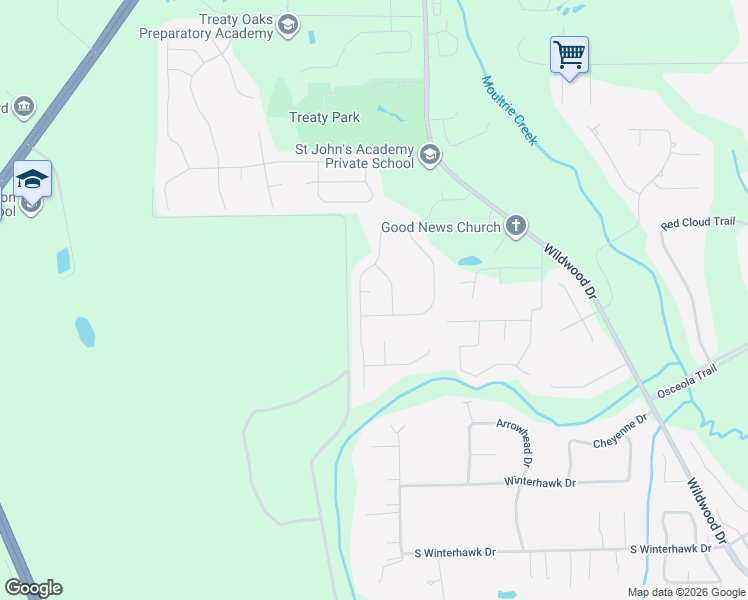 map of restaurants, bars, coffee shops, grocery stores, and more near 100 Amia Drive in St. Augustine