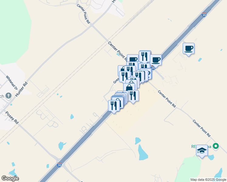 map of restaurants, bars, coffee shops, grocery stores, and more near 625 Commercial Loop in San Marcos