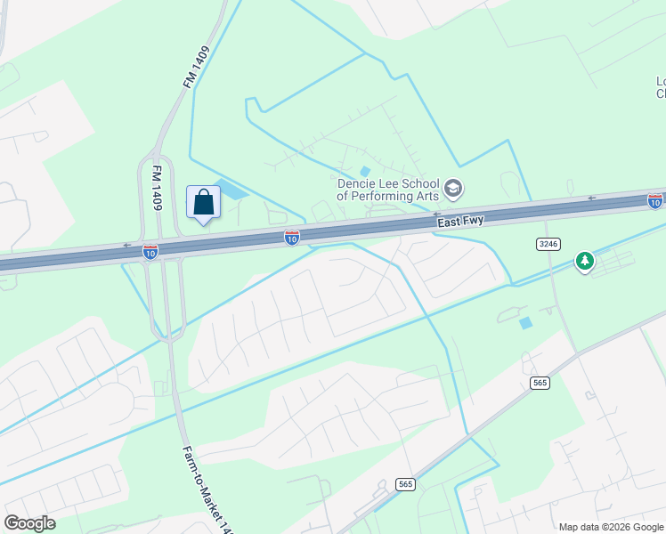 map of restaurants, bars, coffee shops, grocery stores, and more near 14907 Sparks Court in Baytown