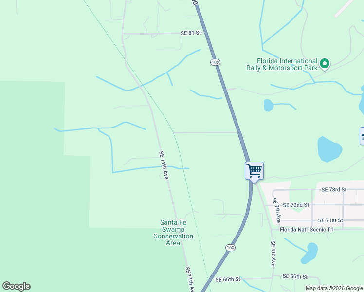 map of restaurants, bars, coffee shops, grocery stores, and more near 7361 Southeast 11th Avenue in Starke