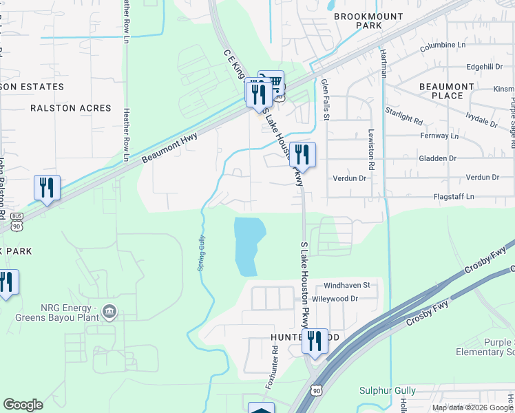 map of restaurants, bars, coffee shops, grocery stores, and more near 12506 Charpiot in Houston
