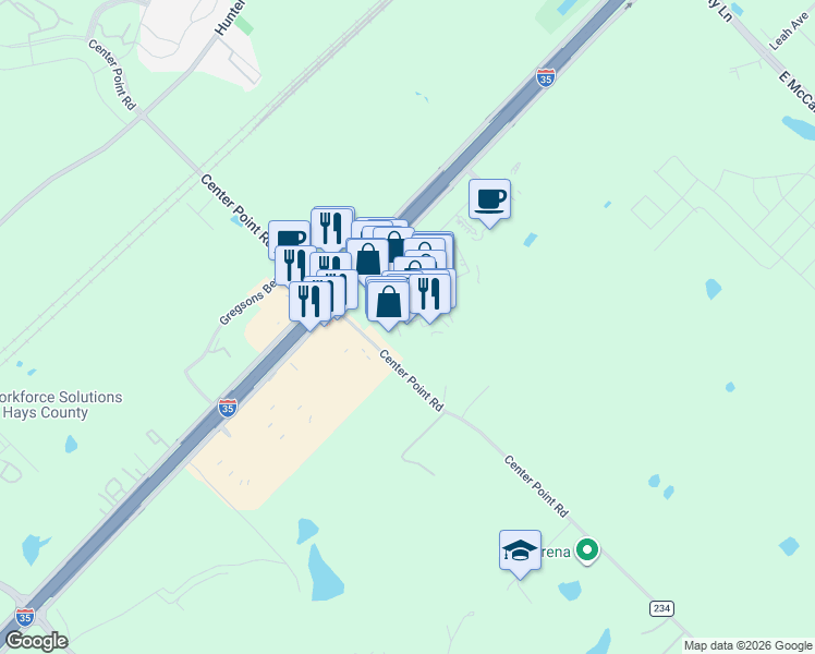 map of restaurants, bars, coffee shops, grocery stores, and more near 3939 North Interstate 35 Frontage Road in San Marcos