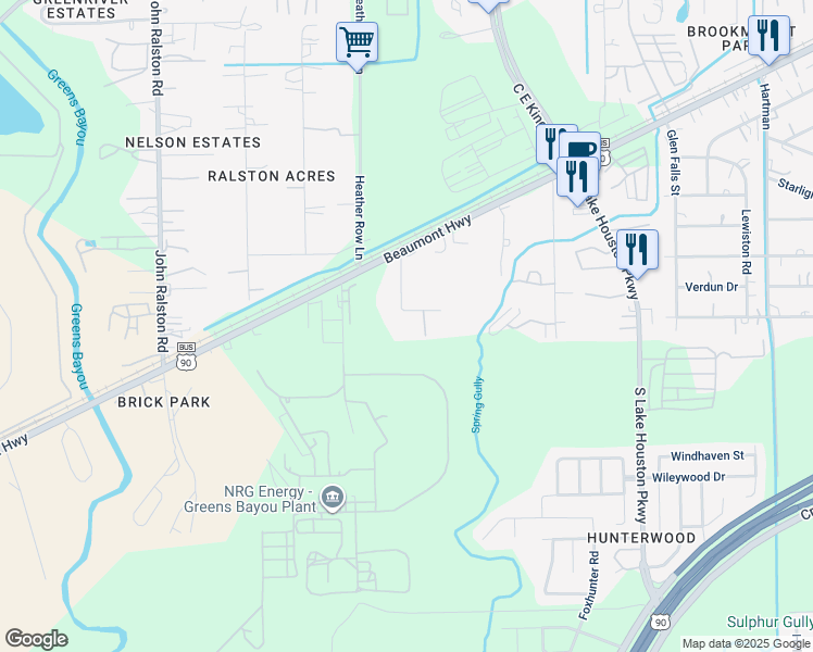 map of restaurants, bars, coffee shops, grocery stores, and more near 1977 Kindred St in Houston
