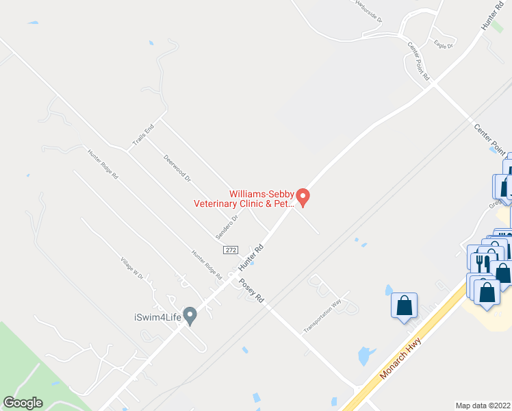 map of restaurants, bars, coffee shops, grocery stores, and more near 114 Whitetail Drive in San Marcos