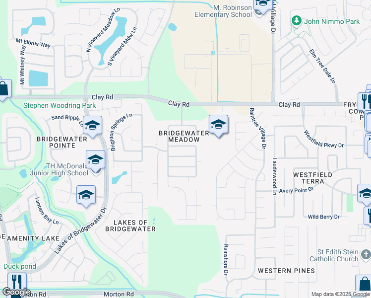 map of restaurants, bars, coffee shops, grocery stores, and more near 20906 Imperial Landing Lane in Katy