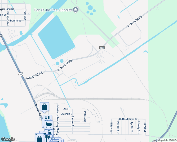 map of restaurants, bars, coffee shops, grocery stores, and more near 346 Commerce Boulevard in Port Saint Joe