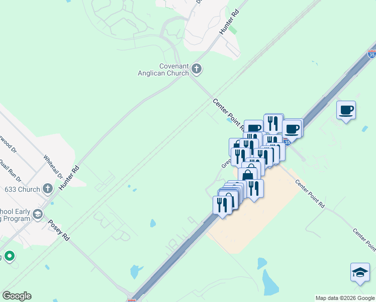 map of restaurants, bars, coffee shops, grocery stores, and more near 502 Commercial Loop in San Marcos